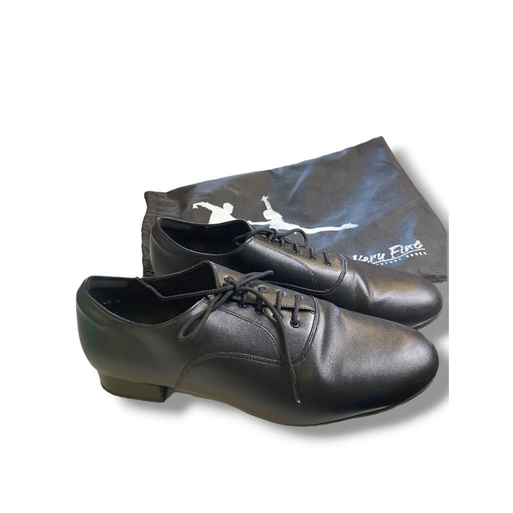 Size 11.5 Very Fine C Series Mens Black Leather Dance Shoes Salsa Tango Waltz